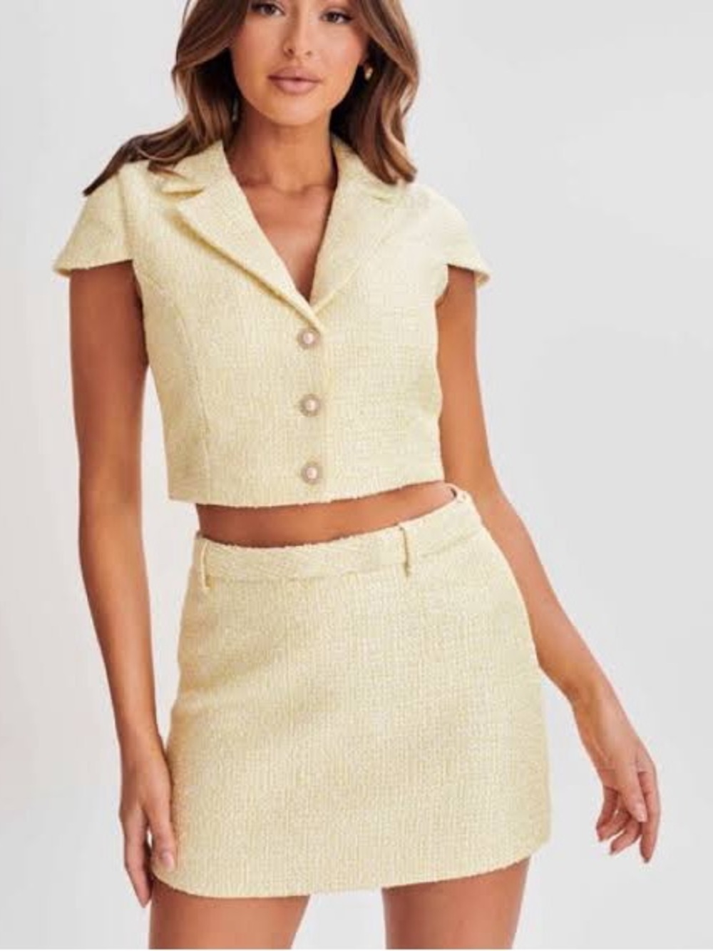 Meshki Mercer Tweed Set In Butter Yellow - Picture 5 of 5